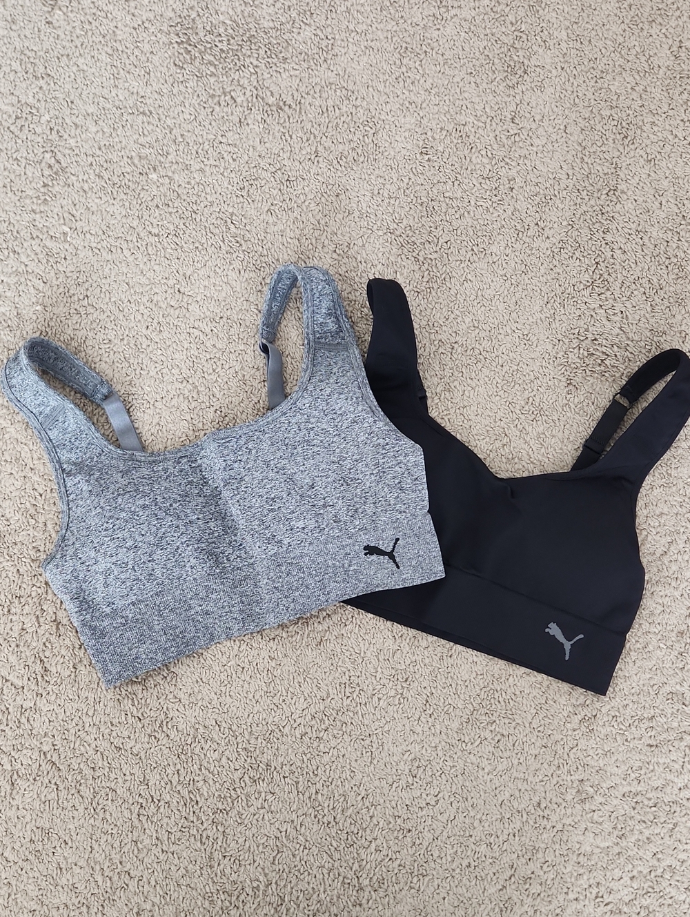 Puma Women's Sports Bra Duo in Gray and Black